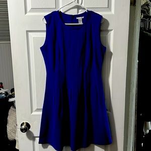 H&M Pleated Midi Sleeveless Dress, Blue, Size: 12